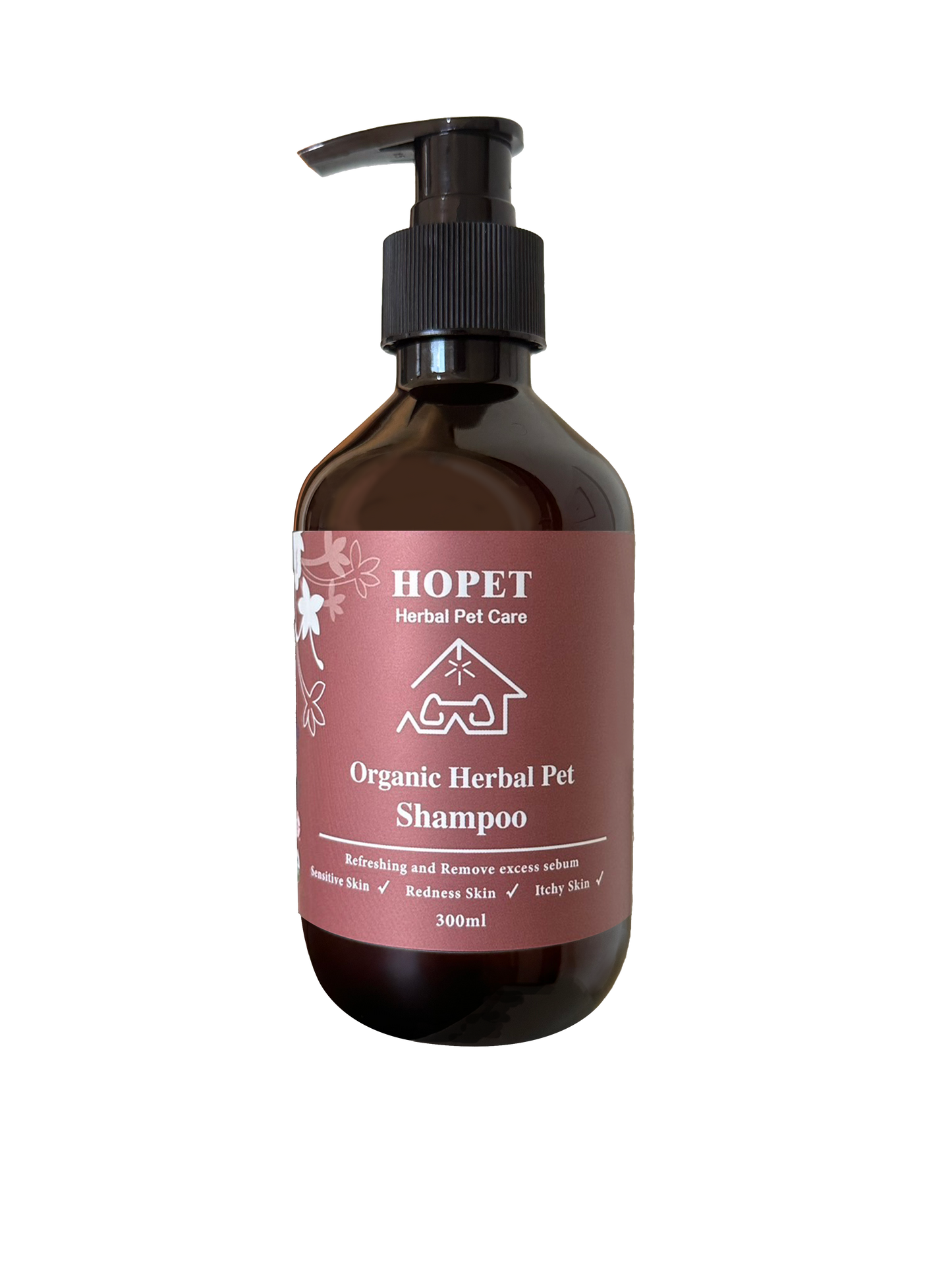 Hopet Natural Herbal Pet Shampoo (Short/Hard Fur) - 300ml