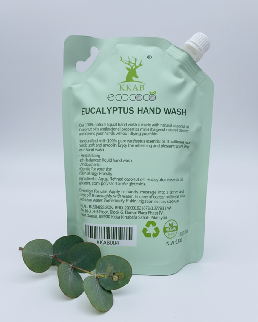 Ecococo Eucalyptus Natural Hand Wash 1L (refill)