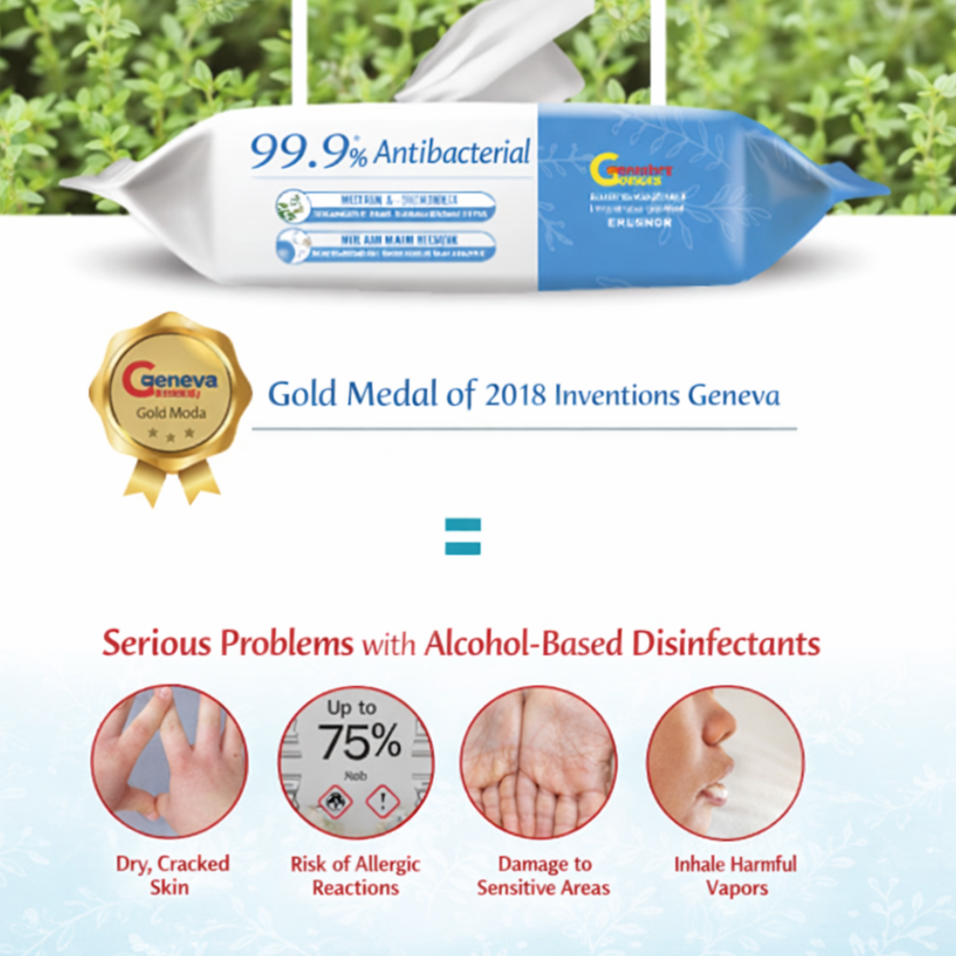 Germagic Soothing Moisturizing Antibacterial Wet Wipes - 80 Wipes