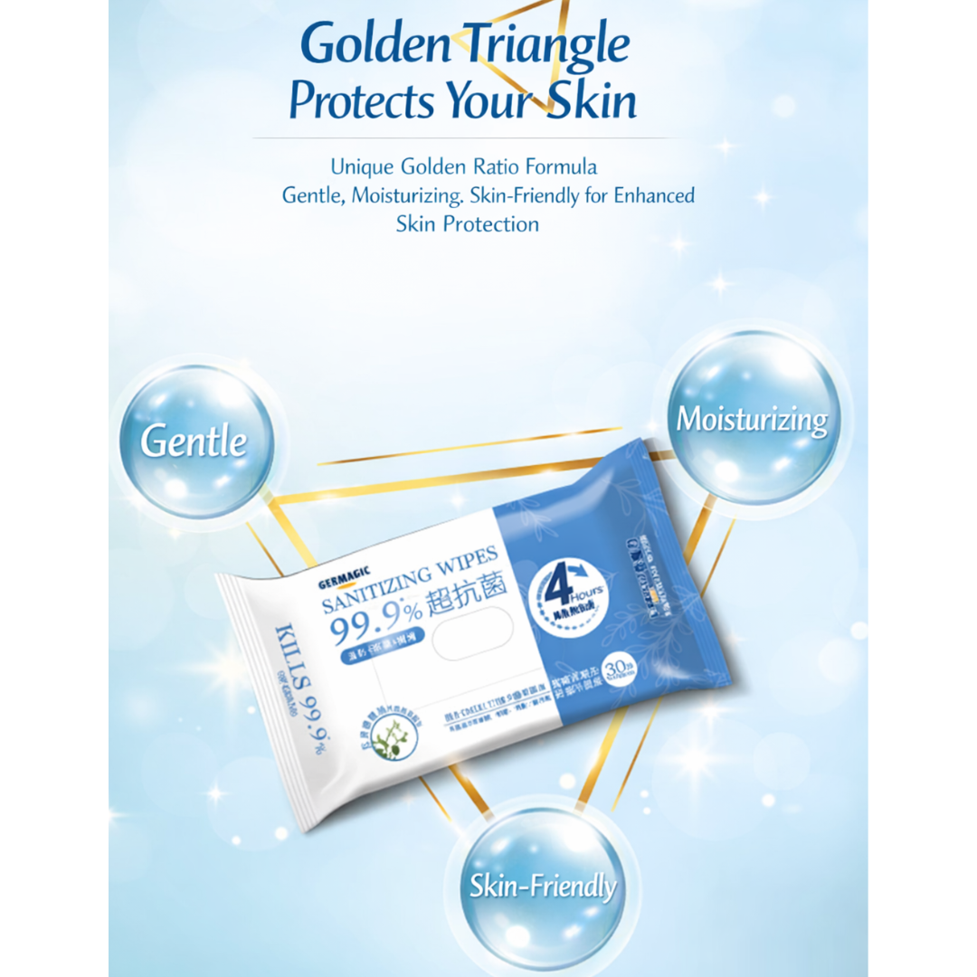Germagic Soothing Moisturizing Antibacterial Wet Wipes - 20 Wipes
