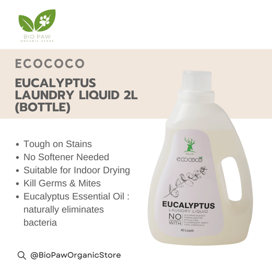 Ecococo Eucalyptus Natural Laundry Liquid 2L (bottle) (Expiry : 07/26)
