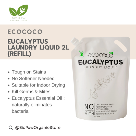 Ecococo Eucalyptus Natural Laundry Liquid 2L (refill) (Expiry : 07/26)