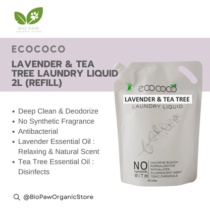 Ecococo Lavender & Tea Tree Natural Laundry Liquid 2L (refill)