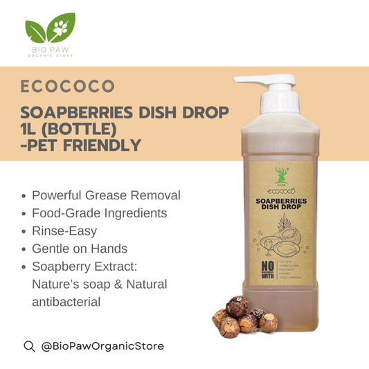Ecococo Soapberries Natural Dish Drop 1L (bottle) - Pet Friendly (Expiry : 07/26)