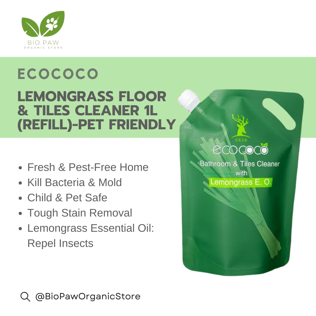 Ecococo Lemongrass Natural Floor & Tiles Cleaner 1L (refill) - Pet Friendly