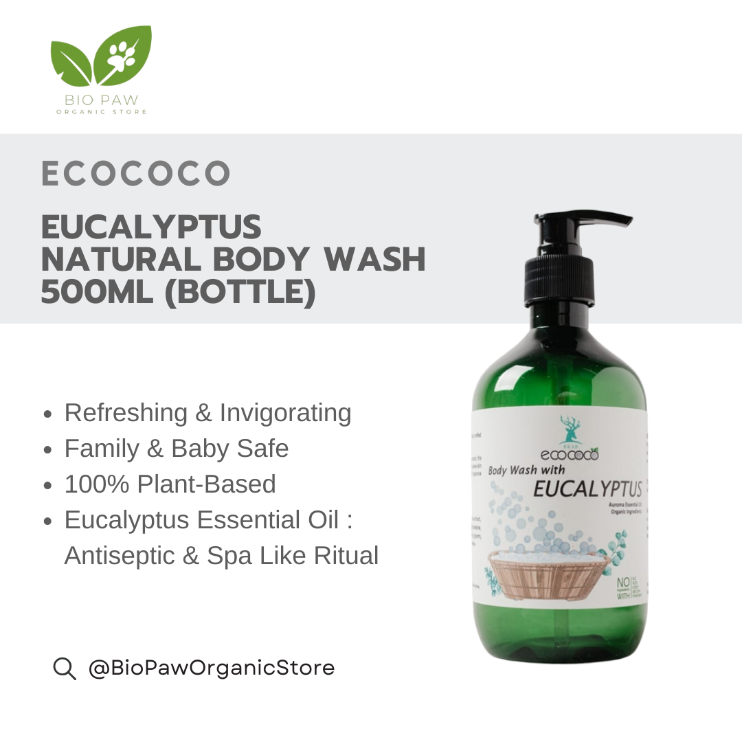 Ecococo Eucalyptus Natural Body Wash 500ml (bottle) (Expiry : 07/26)
