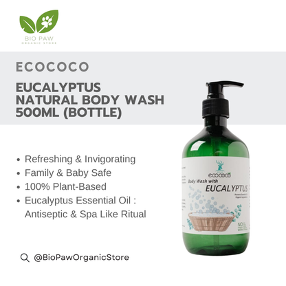 Ecococo Eucalyptus Natural Body Wash 500ml (bottle) (Expiry : 07/26)