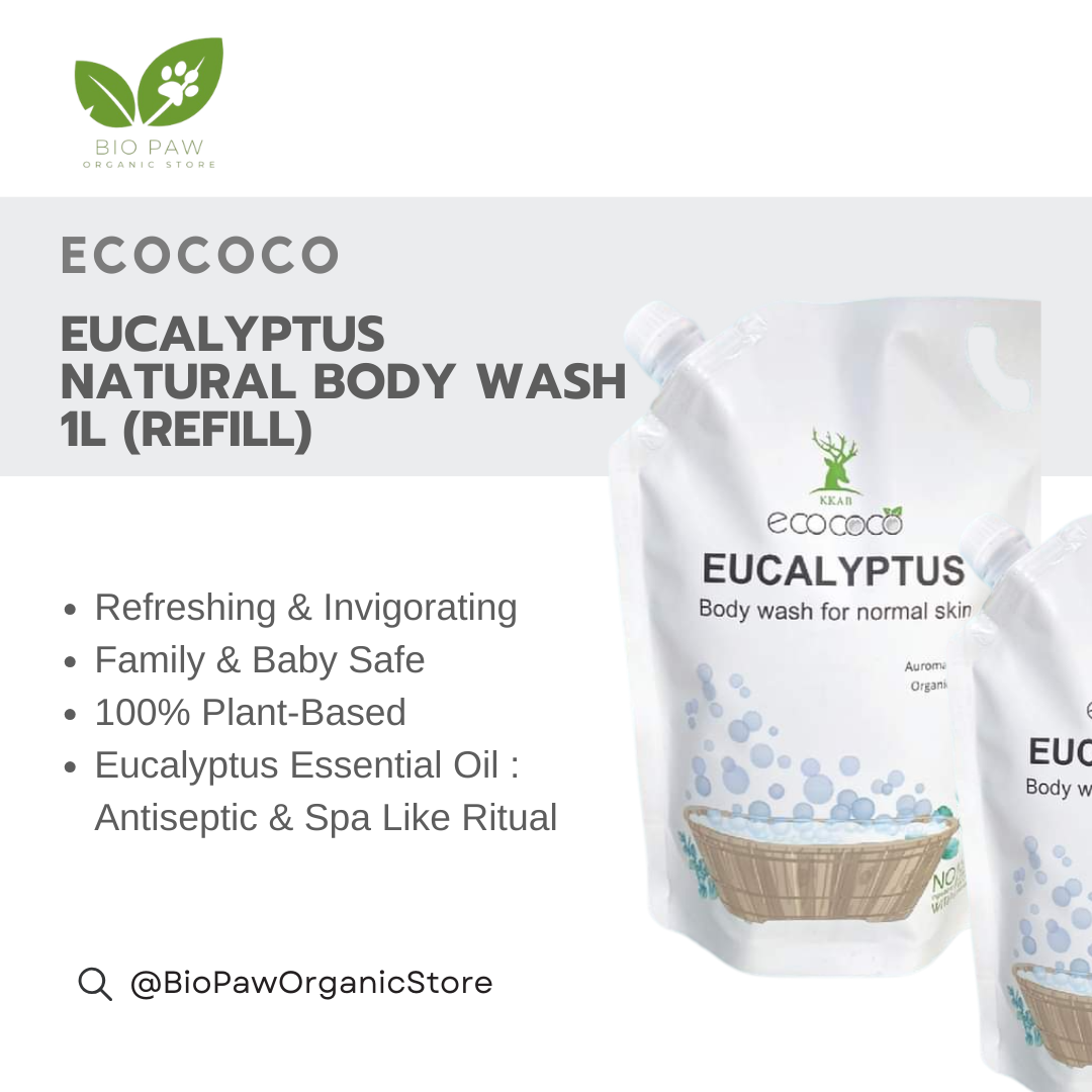 Ecococo Eucalyptus Natural Body Wash 1L (refill)