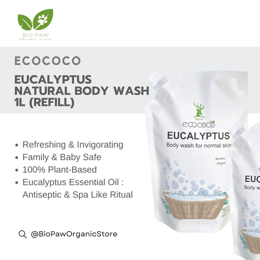 Ecococo Eucalyptus Natural Body Wash 1L (refill)
