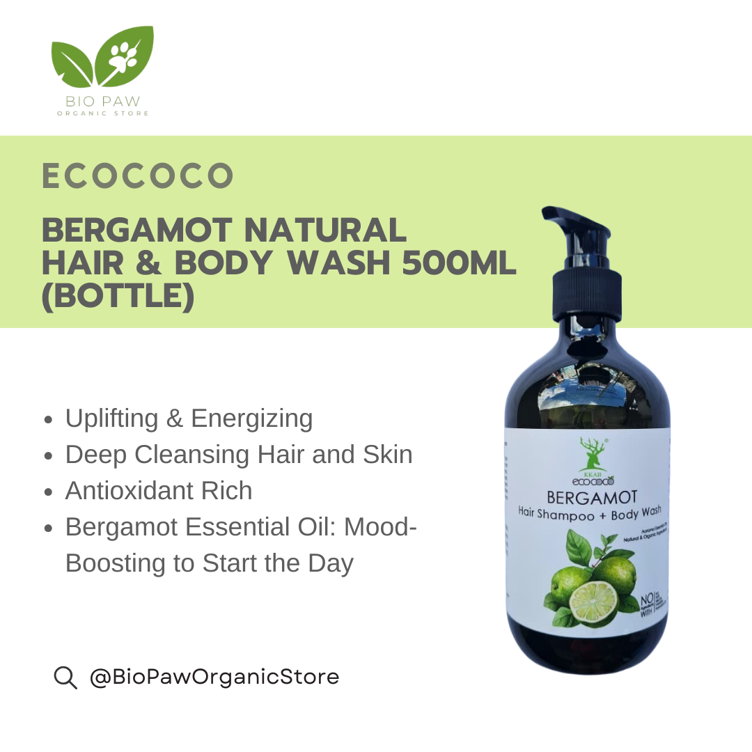 Ecococo Bergamot Natural Hair & Body Wash 500ml (bottle) (Expiry : 07/26)
