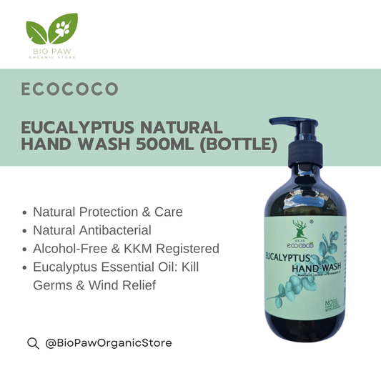 Ecococo Eucalyptus Natural Hand Wash 500ml (bottle) (Expiry : 07/26)
