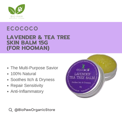 Ecococo Lavender & Tea Tree Natural Skin Balm 15g (for hooman)