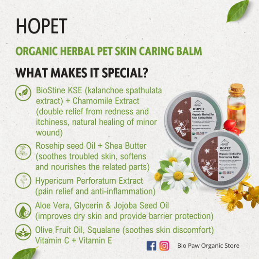 Hopet Natural Herbal Pet Skin Caring Balm 20g