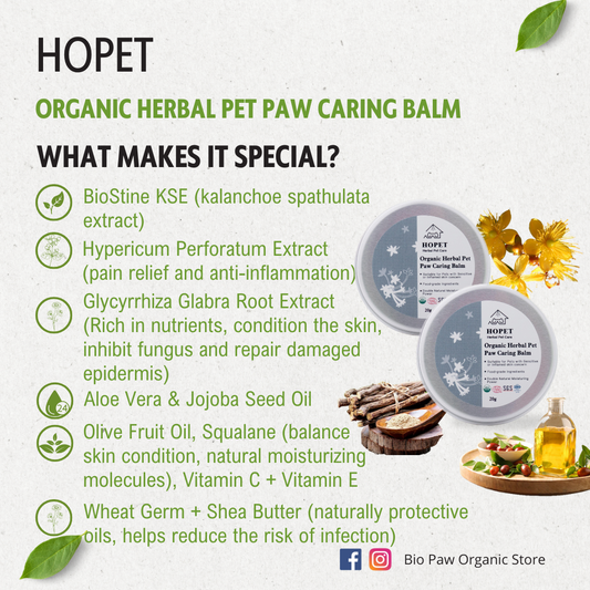 Hopet Natural Herbal Pet Paw & Nose Balm 20g