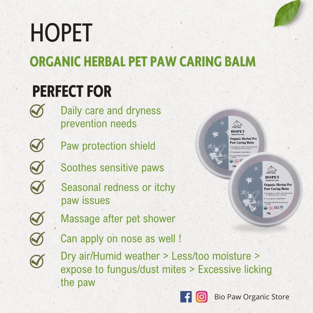 Hopet Natural Herbal Pet Paw & Nose Balm 20g