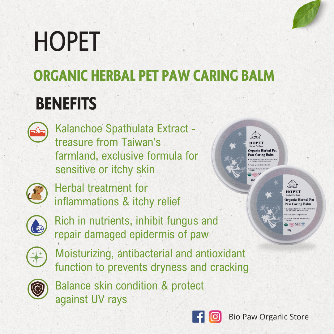 Hopet Natural Herbal Pet Paw & Nose Balm 20g