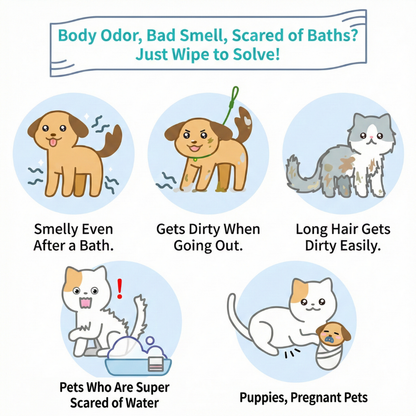 Chic Club Refreshing Pet Dry Bath Liquid (200 ml + 30 Candy-Style Wipe Tablets)