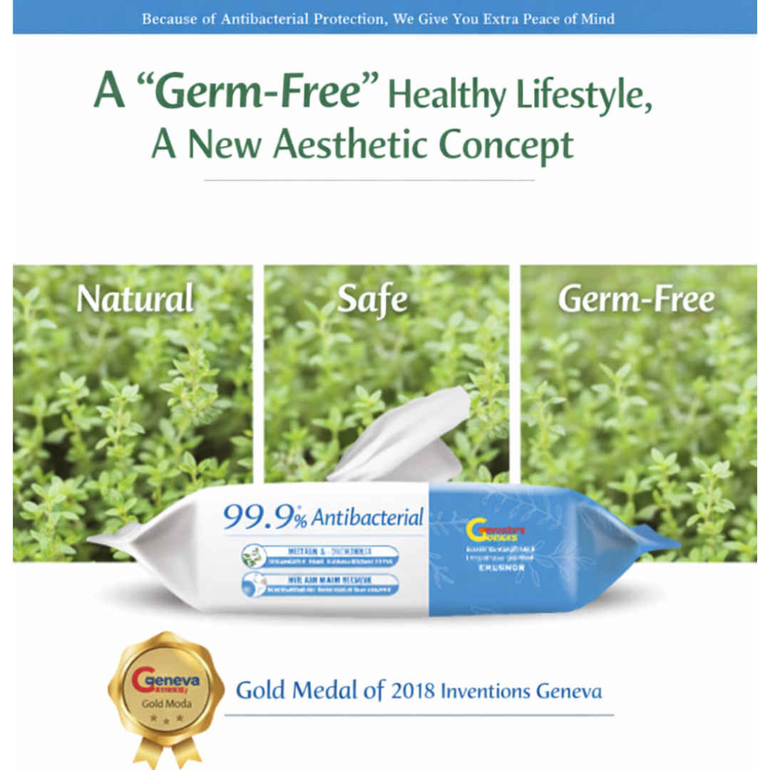 Germagic Soothing Moisturizing Antibacterial Wet Wipes - 80 Wipes