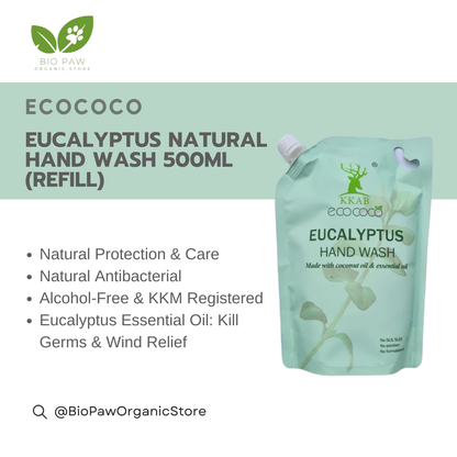 Ecococo Eucalyptus Natural Hand Wash 500ml (refill)