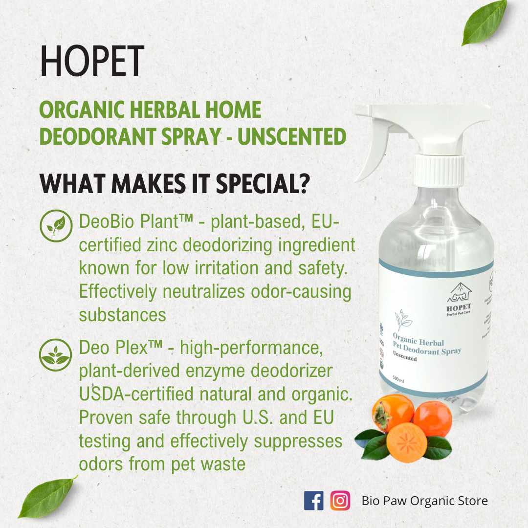 Hopet Natural Herbal Deodorant Spray – Unscented 500ml