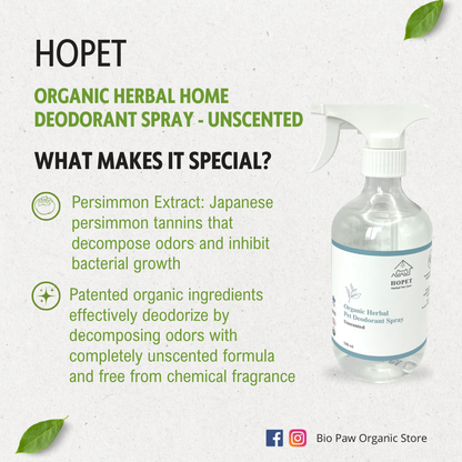 Hopet Natural Herbal Deodorant Spray – Unscented 500ml