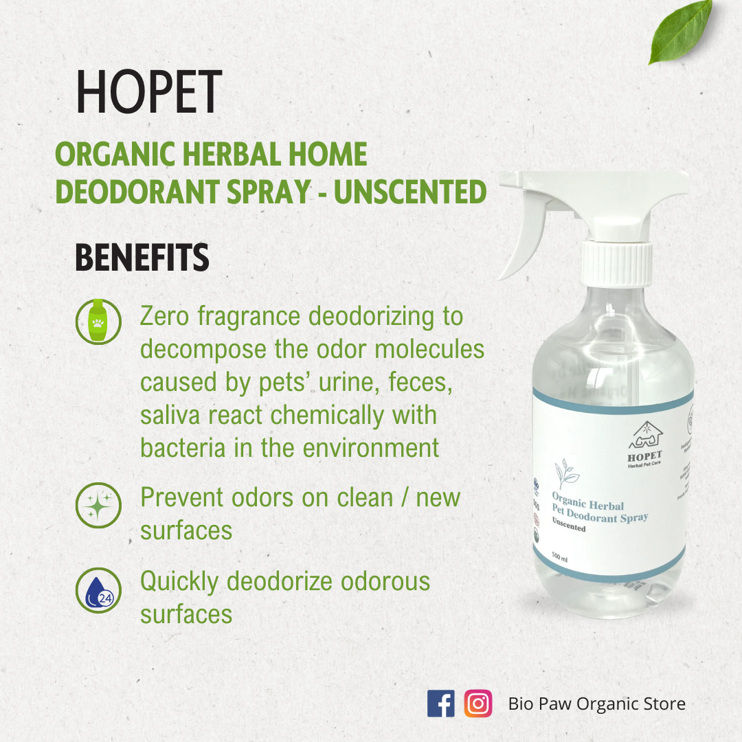 Hopet Natural Herbal Deodorant Spray – Unscented 500ml