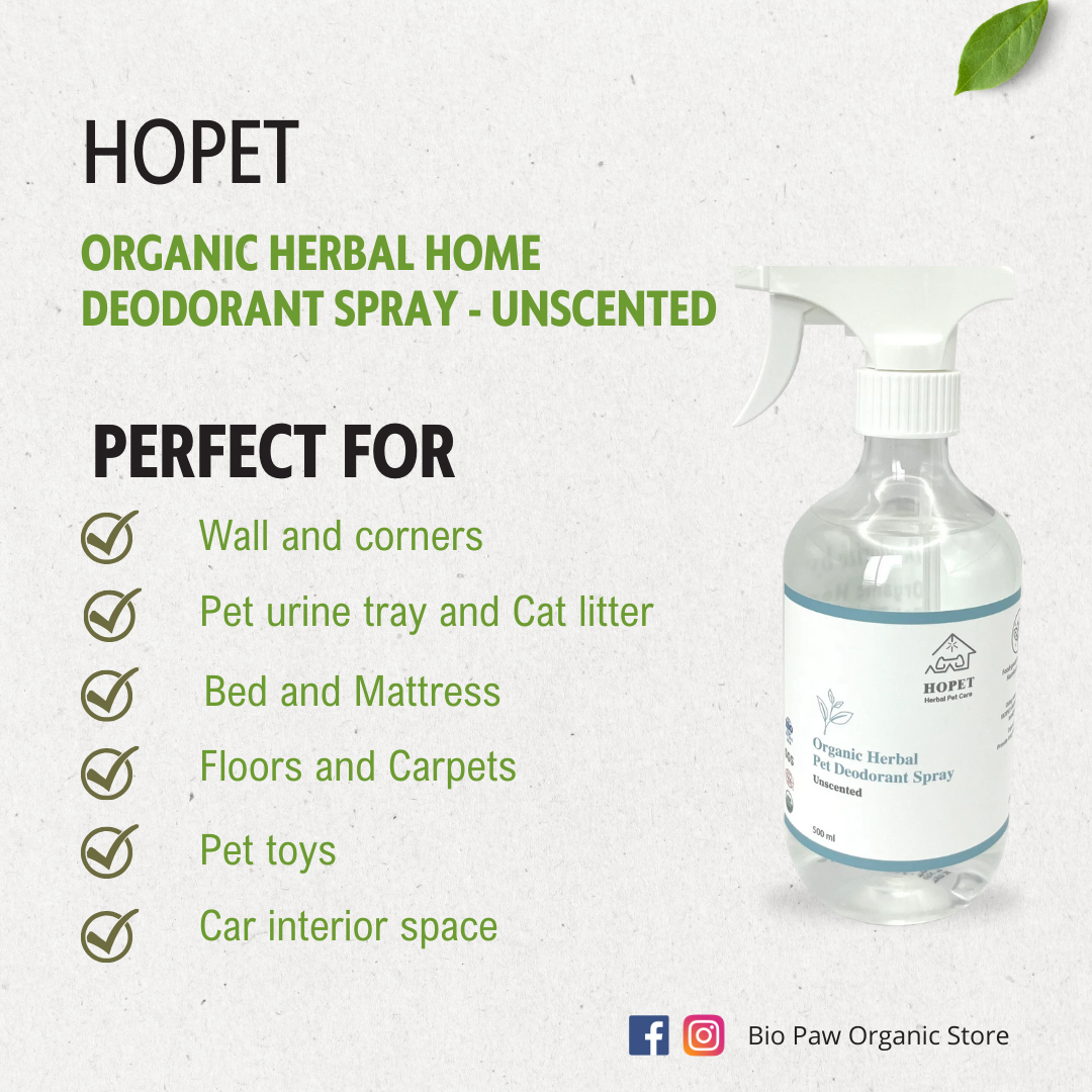 Hopet Natural Herbal Deodorant Spray – Unscented 500ml