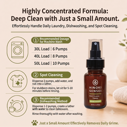 Hinoki Sensei Natural Multi-Purpose Cleanser 60ml - pet friendly