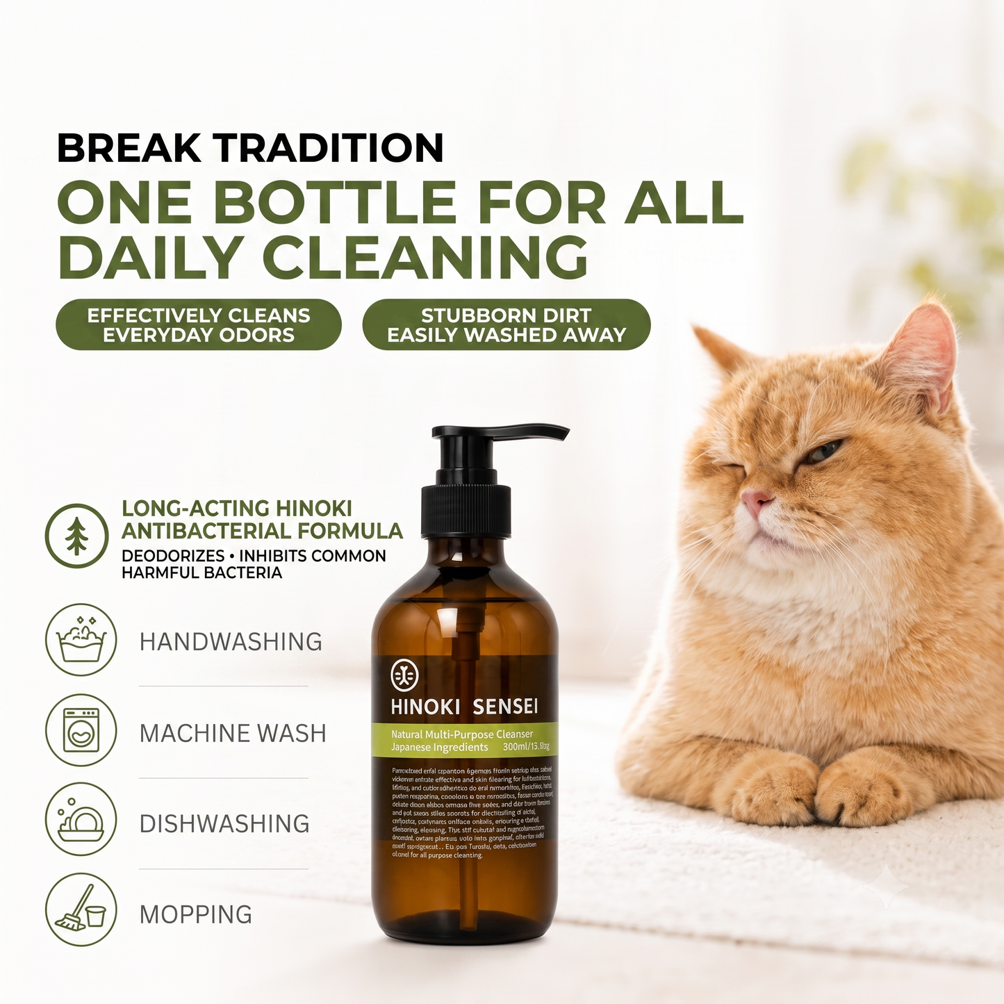 Hinoki Sensei Natural Multi-Purpose Cleanser 500ml - pet friendly