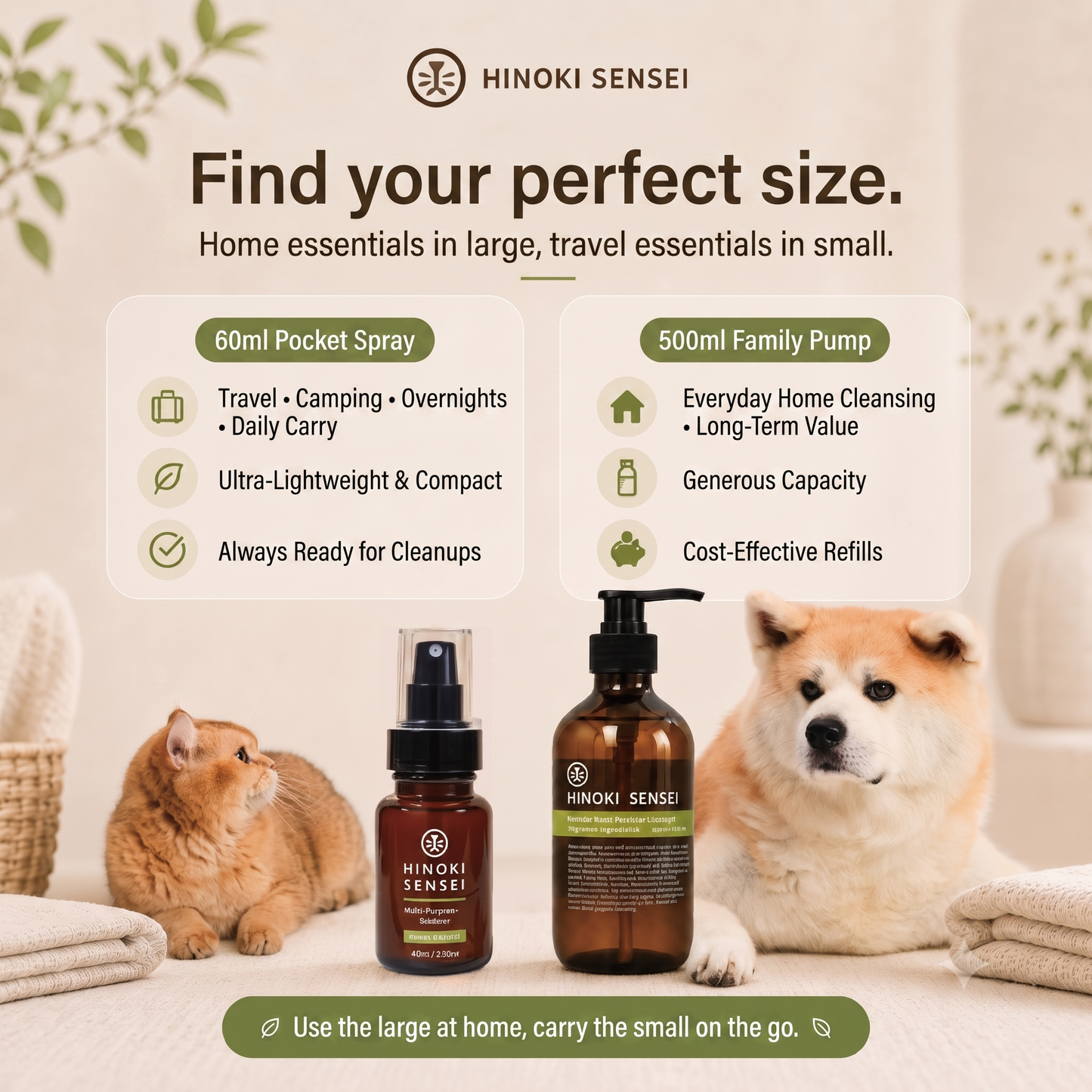 Hinoki Sensei Natural Multi-Purpose Cleanser 60ml - pet friendly