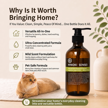Hinoki Sensei Natural Multi-Purpose Cleanser 500ml - pet friendly